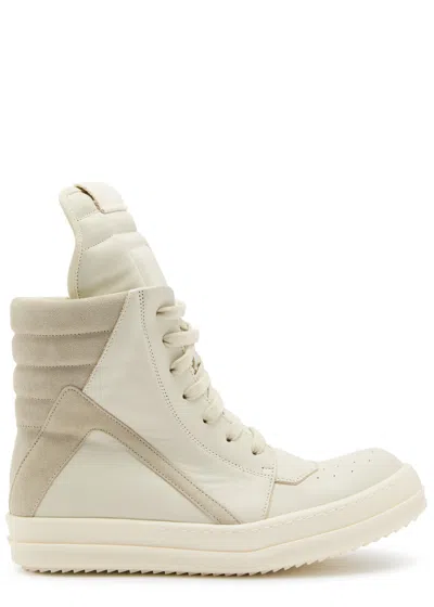 Rick Owens Geobasket Panelled Leather Sneakers In Multi