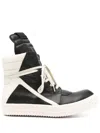 Rick Owens Geobasket High-top Leather Sneakers In White