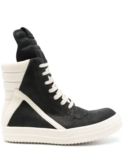 Rick Owens Geobasket Sneakers In Black