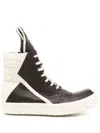 Rick Owens Geobasket High-top Leather Sneakers In Brown