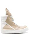 Rick Owens Hollywood Geobasket High Top Sneakers Parchment And Milk In Neutrals