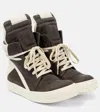 Rick Owens Geobasket Suede High-top Sneakers In Grey