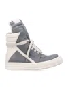 Rick Owens Gray Concordians Geobasket Sneakers In Blue