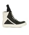 Rick Owens Geometric High-top Sneakers Unique Laces In Multi