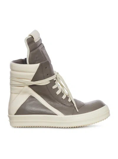 Rick Owens Geobaskets In Calfskin Leather In Brown