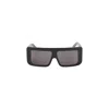 Rick Owens Geometric Black Sunglasses With Bold Silhouette In Black