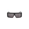 Rick Owens Geometric Black Sunglasses With Bold Silhouette In Neutral