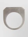 Rick Owens Geometric Brass Ring Polished Finish In Silver