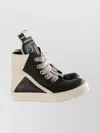 Rick Owens Geometric High-top Sneakers Unique Laces In Black