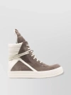 RICK OWENS GEOMETRIC LEATHER HIGH-TOP SNEAKERS