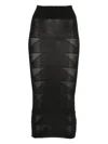 Rick Owens Geometric-pattern Wool Skirt In Black