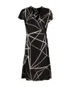 Rick Owens Geometric-print Wrap Dress In Black