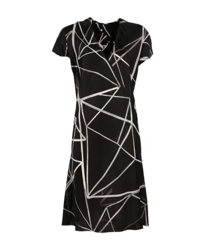 RICK OWENS GEOMETRIC-PRINT WRAP DRESS