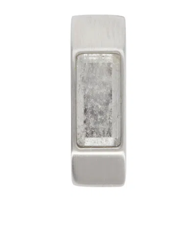 Rick Owens Geometric Single Earring In Silver