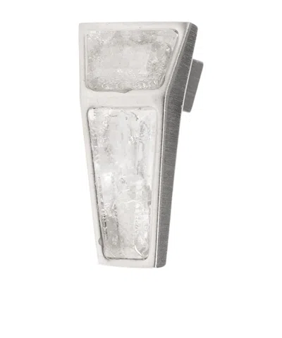 Rick Owens Crystal-embellished Single Earring In Silver