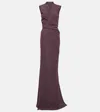 Rick Owens Georgette Maxi Gown In Brown