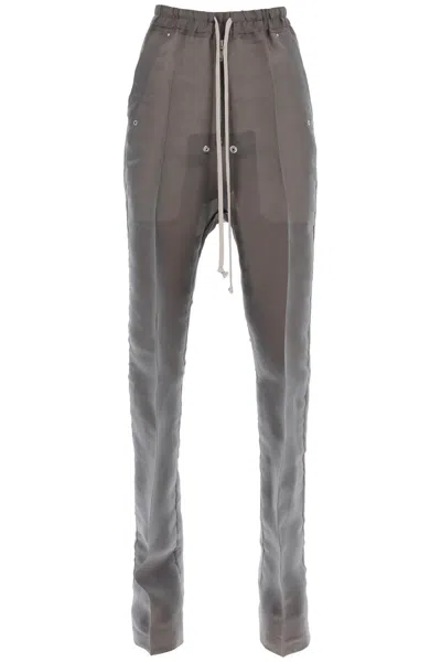 Rick Owens Geth Belas Organza Trousers In Grey