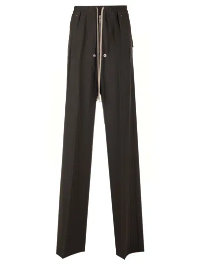 Rick Owens Geth Belas Trousers Brown In Black