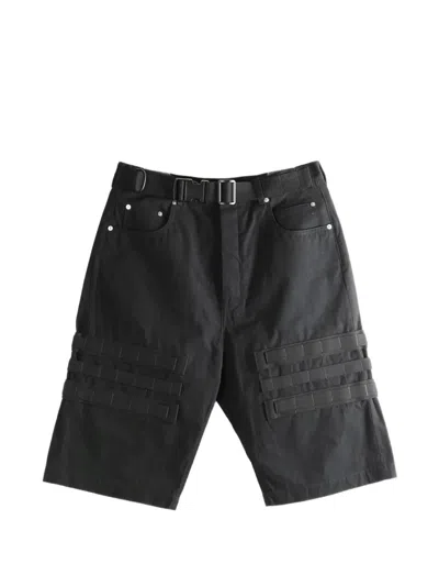 Rick Owens Geth Belted Cargo Shorts In Black