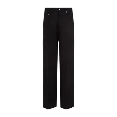 RICK OWENS GETH BLACK SILK WOOL JEANS