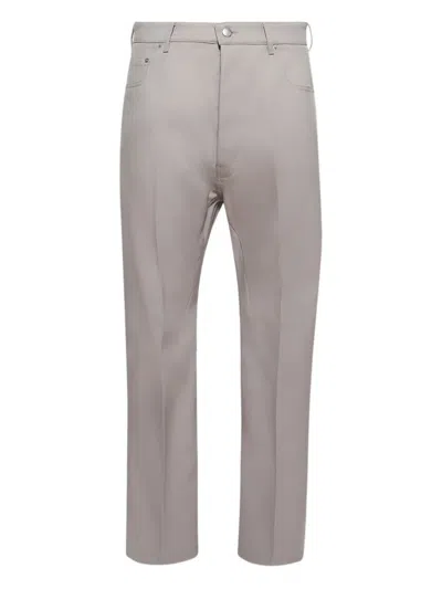 Rick Owens Geth Cotton Trousers In Gray