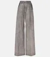 Rick Owens Geth Cotton Wide-leg Pants In Grey