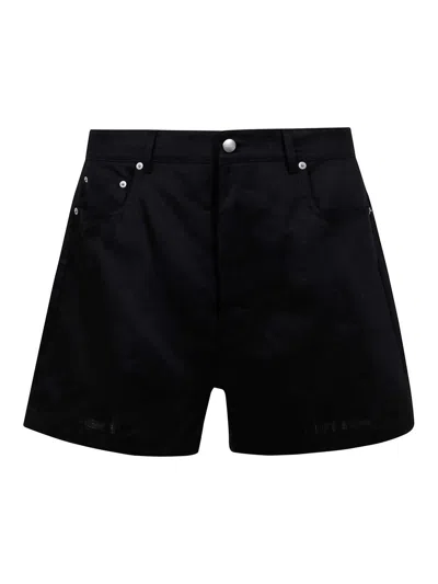 Rick Owens Geth Cutoff Shorts In Negro