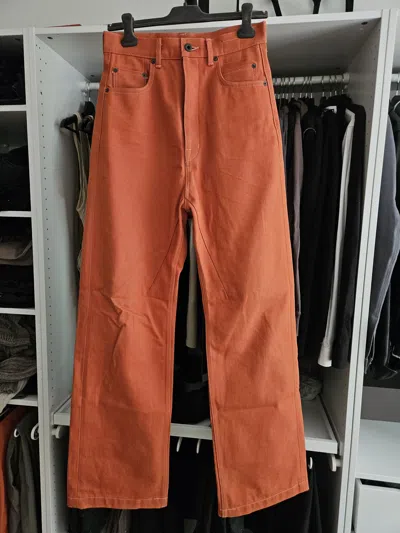 Pre-owned Rick Owens Geth Jeans Limited Run (deadstock) In Orange