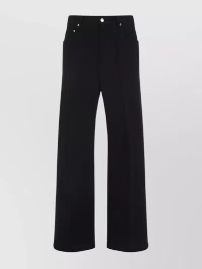 Rick Owens Geth Jeans Straight Wide-leg Trousers In Black