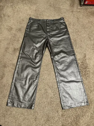 Pre-owned Rick Owens Geth Lido Gunmetal Coated Jeans In Silver