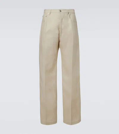 Rick Owens Weite Hose Geth Aus Leinen-twill In Nude