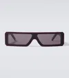 Rick Owens Geth Rectangular Sunglasses In Burgundy