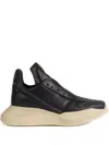 Rick Owens Geth Runner Leather Slip-on Sneakers In Black