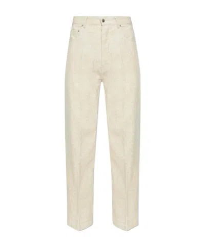 Rick Owens Geth Straight Leg Trousers In White