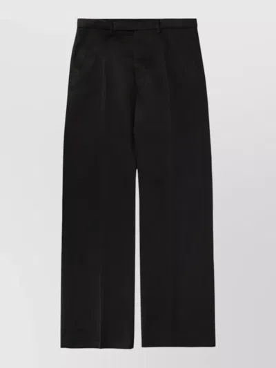 Rick Owens Geth Tailored Trousers Belt Loops Pockets In Black
