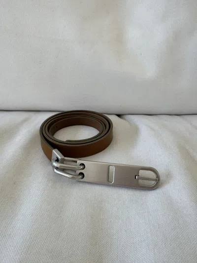 Pre-owned Rick Owens Geth Tongue Chain Belt In Brown