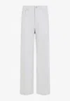 Rick Owens Geth Jeans Straight Hem Wide Leg In White