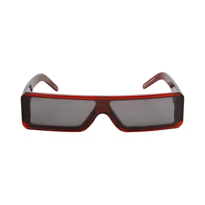 Pre-owned Rick Owens Gethshades Sunglasses 'blood Temple/black Lens' | Men's Size Onesize