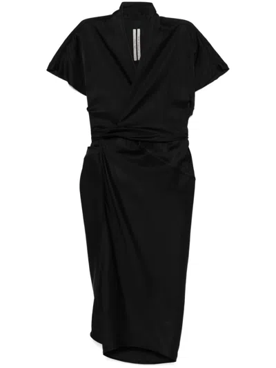 Rick Owens Black Wrap Dress