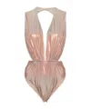 Rick Owens Open Back Deep V-neck Bodysuit In Nude