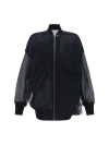 Rick Owens Womens Black Semi-sheer Relaxed-fit Tulle Jacket