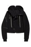 Rick Owens Black Hollywood Cropped Headon Parka In Black