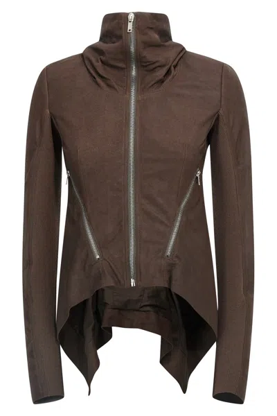 Rick Owens Giacca 'zipped Naska Biker' In Brown
