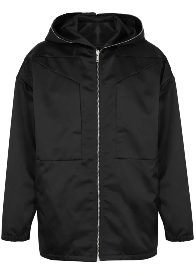 Rick Owens Giacco Hooded Nylon Jacket In Black