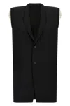 Rick Owens Tailored Sl Sleeveless Jacket With Back Belt