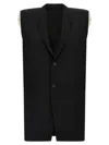 Rick Owens Tailored Sl Sleeveless Jacket With Back Belt In Black
