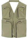 Rick Owens Sleeveless Work Vest In Green
