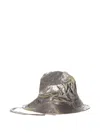 Rick Owens Metallic Wide Brim Gilligan Hat In Silver