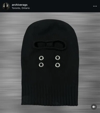 Pre-owned Rick Owens Gimp Balaclava F/w 22 In Black