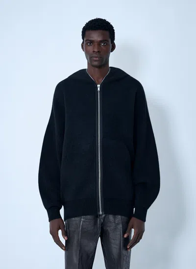 Rick Owens Gimp Hooded Zip-up Sweatshirt In Blue